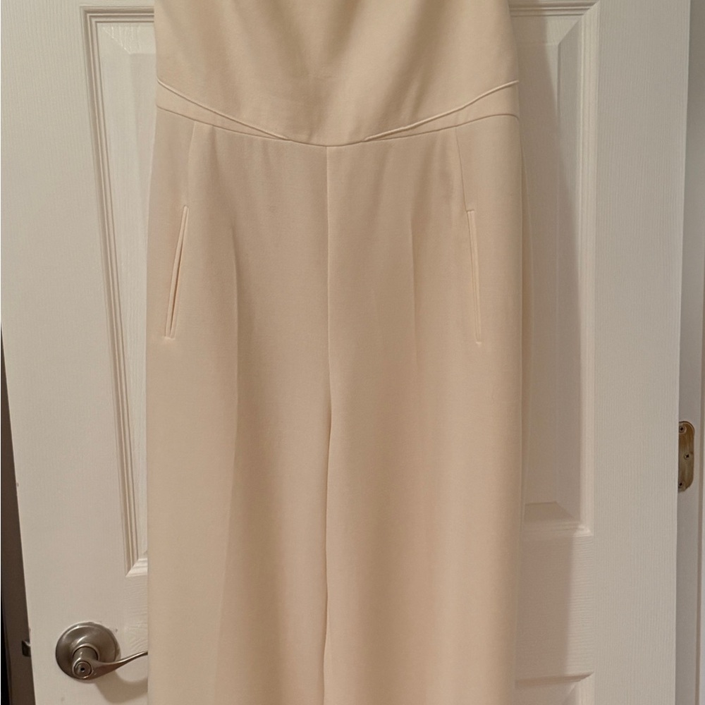 ROLAND MOURET Platano one-shoulder wool-crepe jumpsuit W 12.
